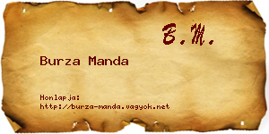 Burza Manda névjegykártya